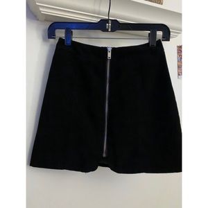Divided Faux Suede Skirt